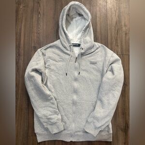 Members Only Sherpa Lined Full Zip Hoodie Gray Men’s M Heavyweight Fleece